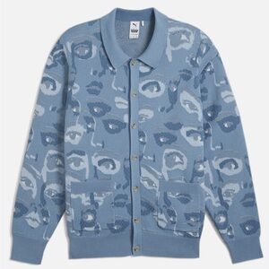 Puma Graphic Collared Long Sleeve Cardigan Sweater X Kidsuper